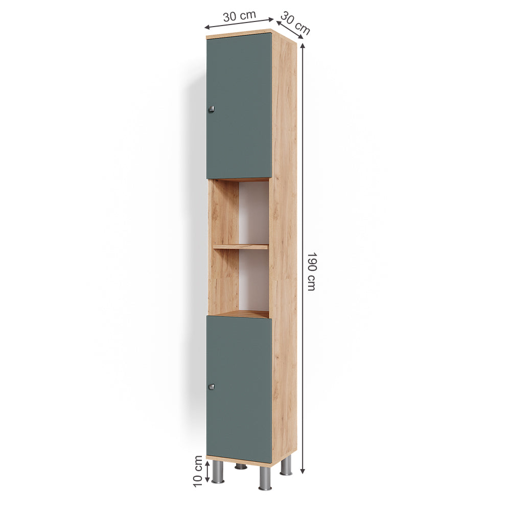 Vicco Mobile bagno alto Quercia dorata 30 x 190 cm