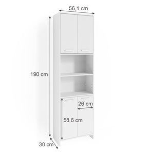 Vicco Mobile bagno alto Bianco 56.1 x 190 cm