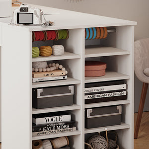 Vicco Scrivania con ripiani Bianco 135 x 68 cm