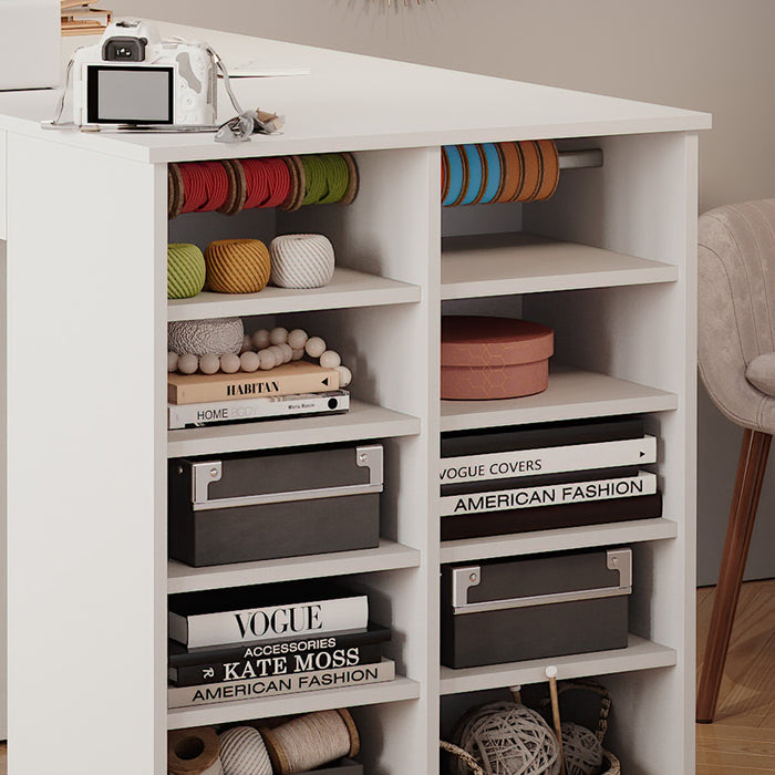 Vicco Scrivania con ripiani Bianco 135 x 68 cm