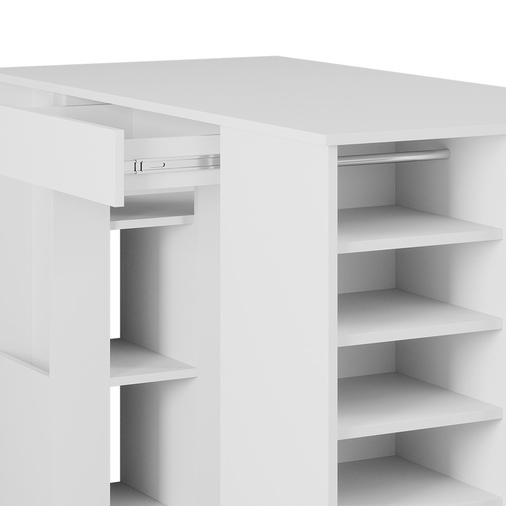 Vicco Scrivania con ripiani Bianco 135 x 68 cm