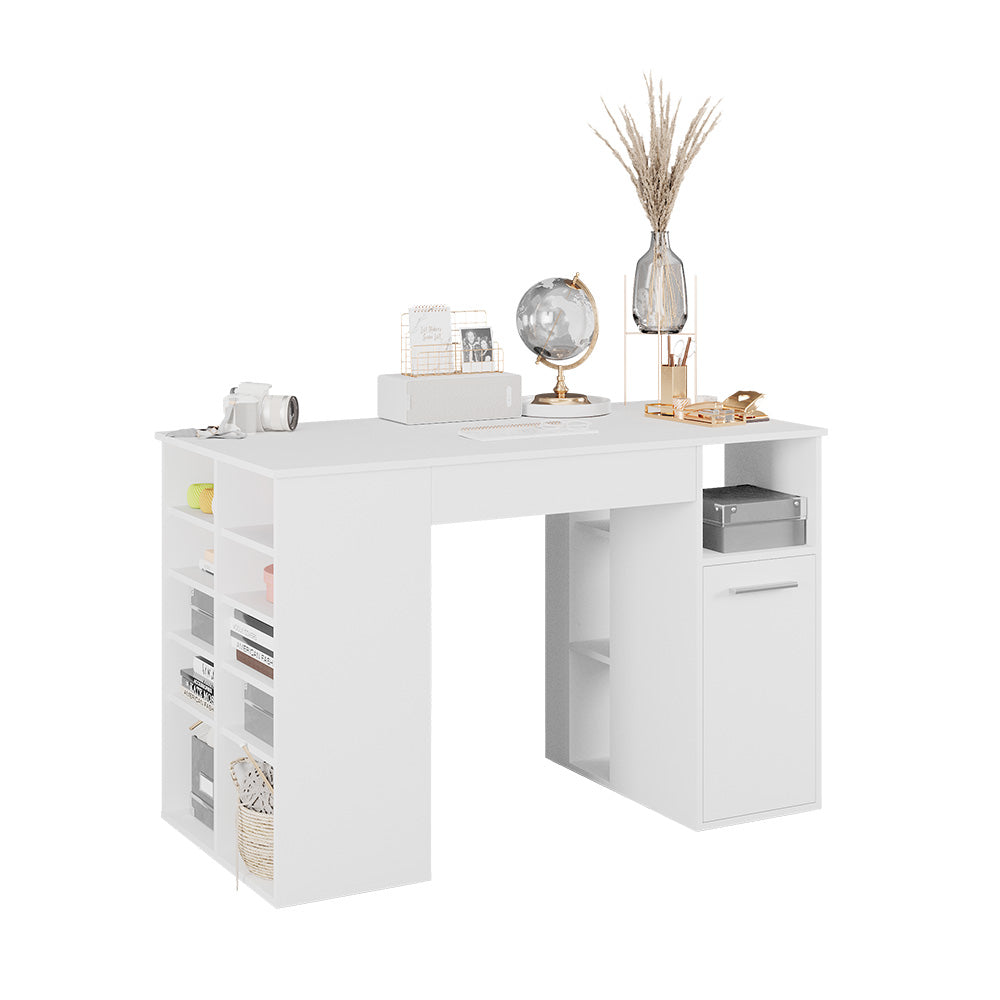 Vicco Scrivania con ripiani Bianco 135 x 68 cm