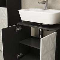 Vicco Mobile sottolavabo per bagno Nero 60 x 57 cm con 2 porte
