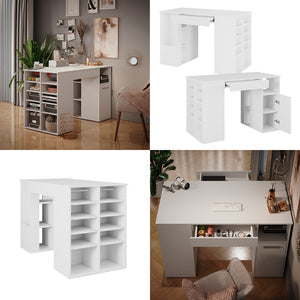 Vicco Scrivania con ripiani Bianco 135 x 68 cm