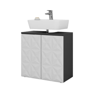 Vicco Mobile sottolavabo per bagno Nero 60 x 57 cm con 2 porte