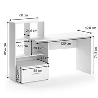 Vicco Scrivania Bianco 149.2 x 49.8 cm