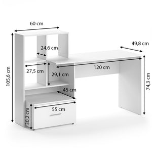 Vicco Scrivania Bianco 149.2 x 49.8 cm