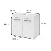 Vicco Mobile sottolavabo per bagno Bianco 60 x 56 cm