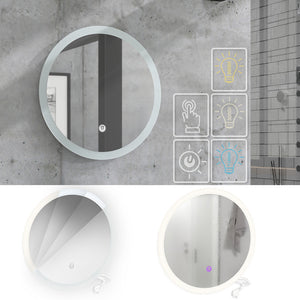 Vicco Specchio bagno Bianco 50 x 50 cm Rotondo