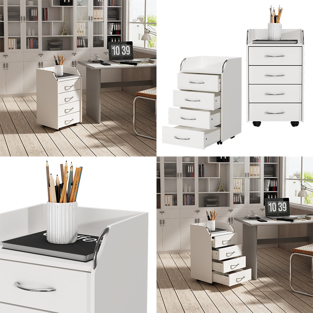 Vicco Contenitore per rotoli Bianco 36 x 40 cm con 4 cassetti