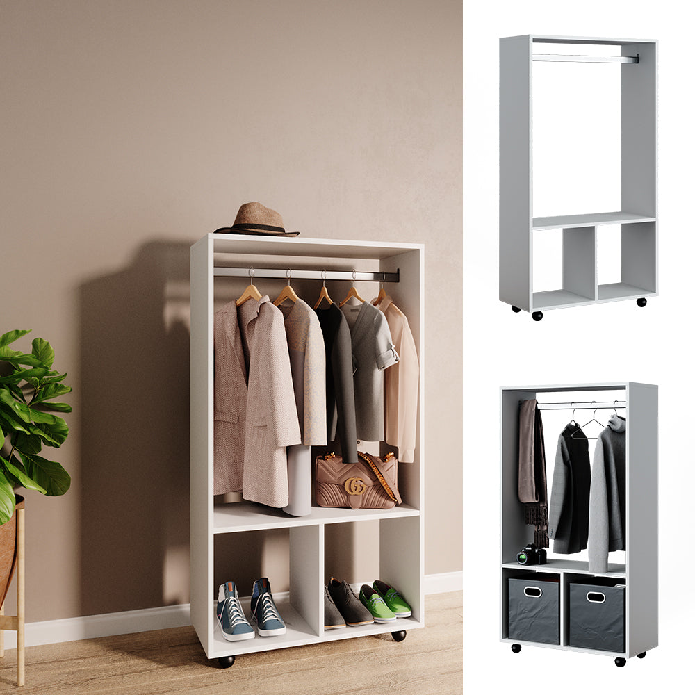 Vicco Armadio multifunzione Bianco 70 x 128 cm