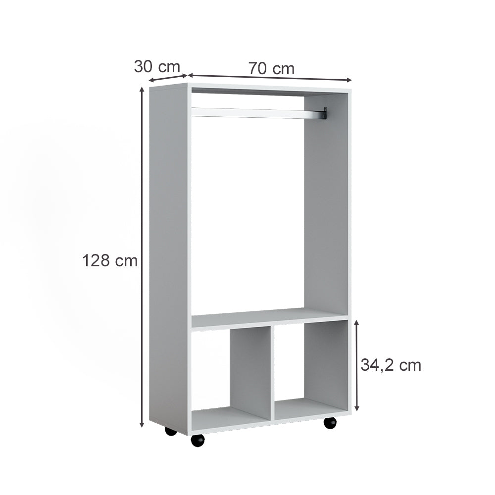 Vicco Armadio multifunzione Bianco 70 x 128 cm