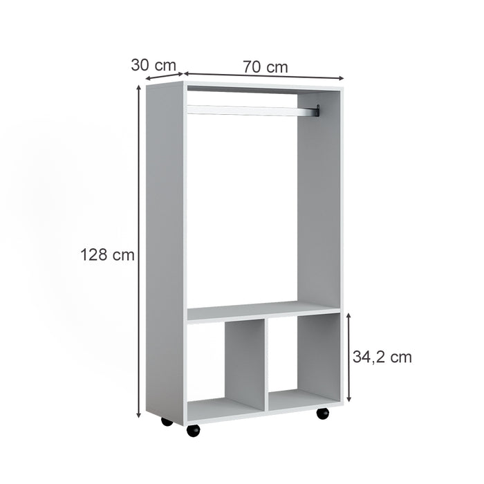 Vicco Armadio multifunzione Bianco 70 x 128 cm