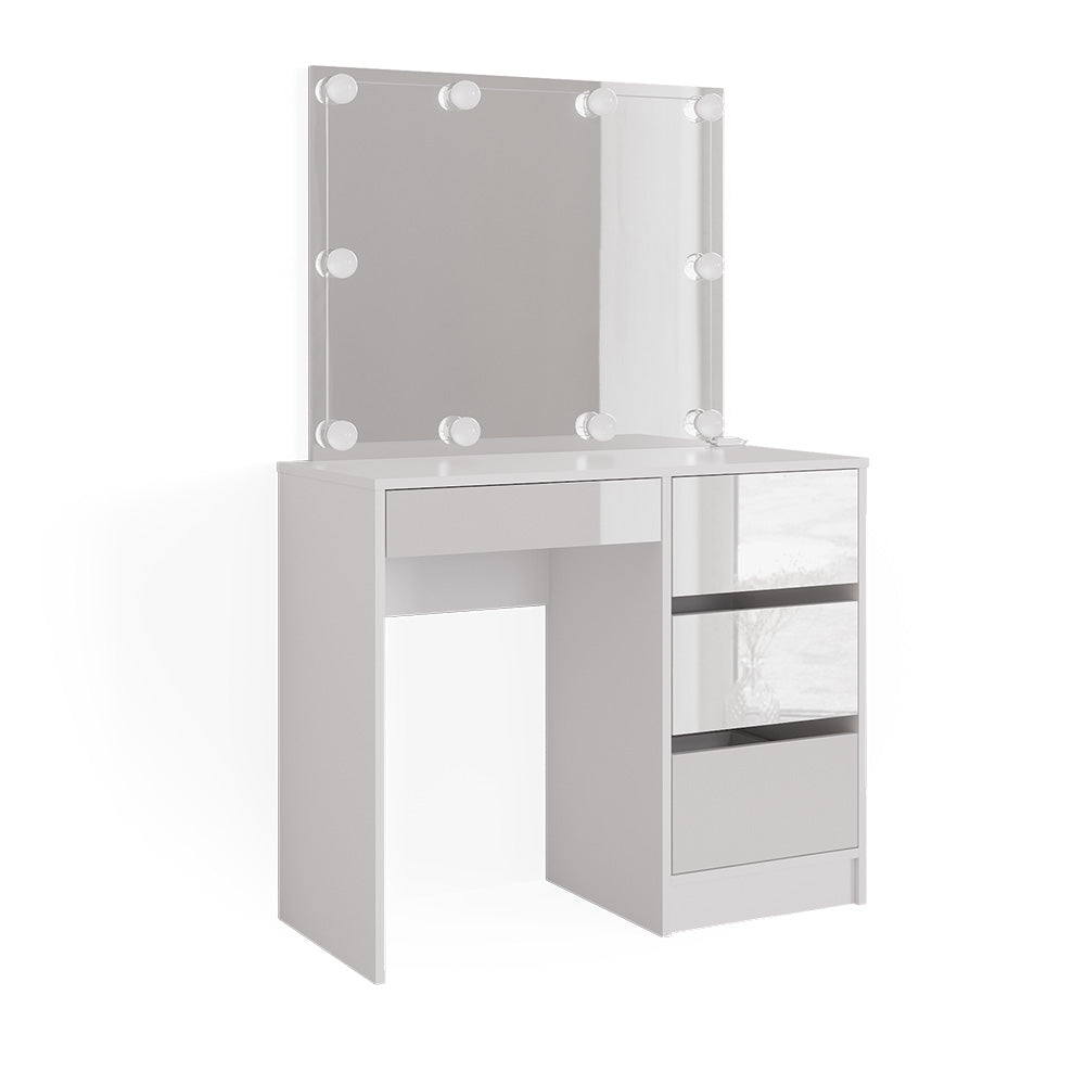 Vicco Tavolo da toilette Bianco 40 cm con illuminazione a LED