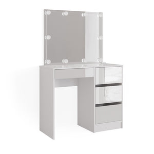 Vicco Tavolo da toilette Bianco 40 cm con illuminazione a LED