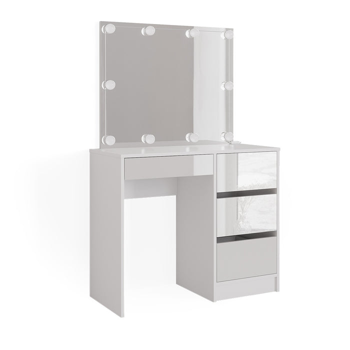 Vicco Tavolo da toilette Bianco 40 cm con illuminazione a LED