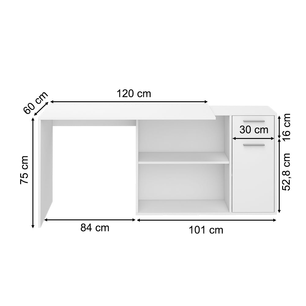 Vicco Scrivania angolare Bianco 120 x 60 cm