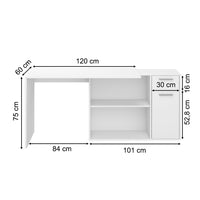 Vicco Scrivania angolare Bianco 120 x 60 cm