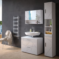 Vicco Set mobili bagno Bianco lucido 3 pezzi, base 80 cm