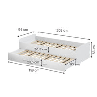 Vitalispa Letto per bambini Bianco 90x200 cm con rete a doghe, senza materasso