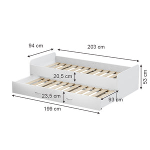 Vitalispa Letto per bambini Bianco 90x200 cm con rete a doghe, senza materasso