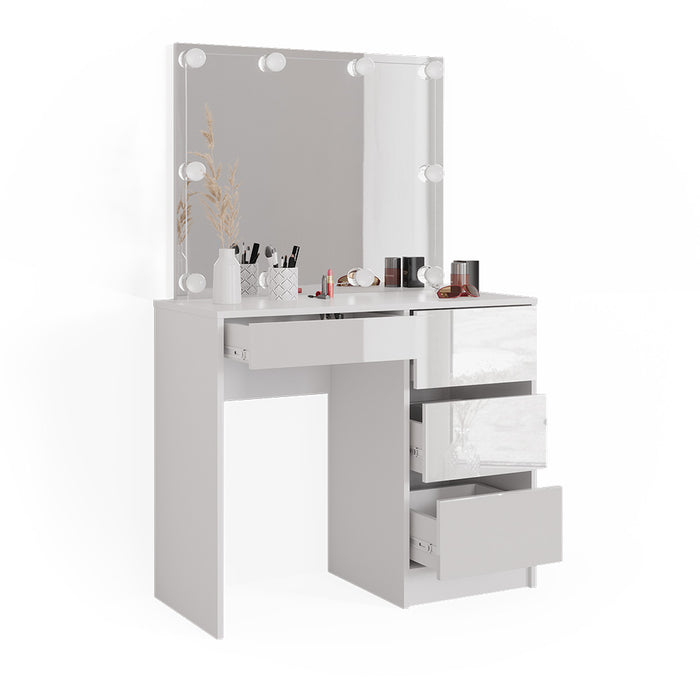 Vicco Tavolo da toilette Bianco 40 cm con illuminazione a LED