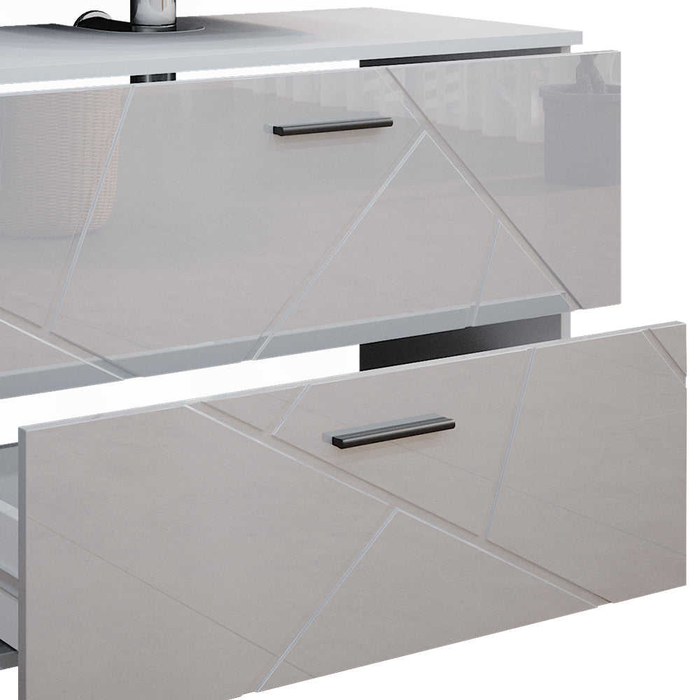 Vicco Set mobili bagno Bianco lucido 3 pezzi, base 80 cm