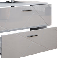 Vicco Set mobili bagno Bianco lucido 3 pezzi, base 80 cm