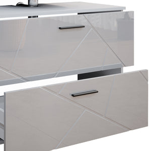 Vicco Set mobili bagno Bianco lucido 3 pezzi, base 80 cm