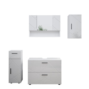 Vicco Set mobili bagno Bianco lucido 4 parti