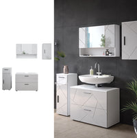 Vicco Set mobili bagno Bianco lucido 4 parti