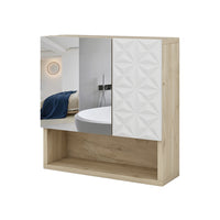 Vicco Specchio contenitore bagno Bianco 54 x 55 cm con anta e vani a giorno