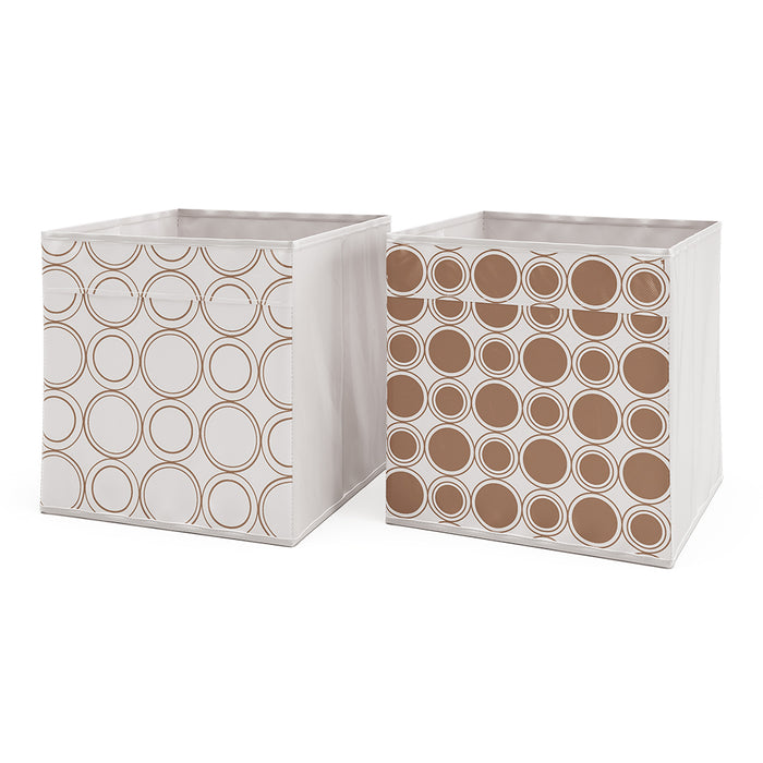 Vicco Scatola pieghevole Bianco/Oro 30 x 30 cm Set di 2