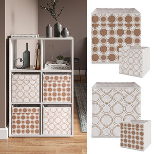 Vicco Scatola pieghevole Bianco/Oro 30 x 30 cm Set di 2