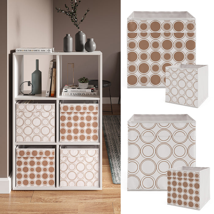 Vicco Scatola pieghevole Bianco/Oro 30 x 30 cm Set di 2