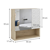 Vicco Specchio contenitore bagno Bianco 54 x 55 cm con anta e vani a giorno