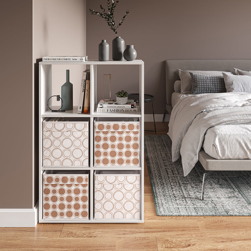 Vicco Scatola pieghevole Bianco/Oro 30 x 30 cm Set di 2