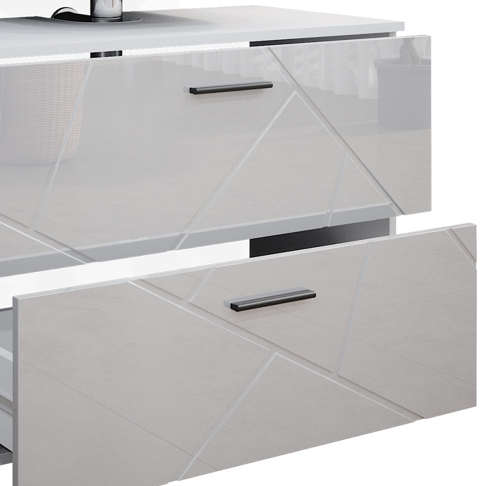 Vicco Set mobili bagno Bianco lucido 4 parti