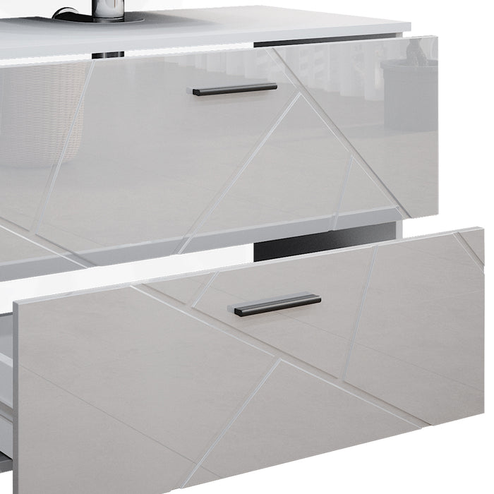 Vicco Set mobili bagno Bianco lucido 4 parti