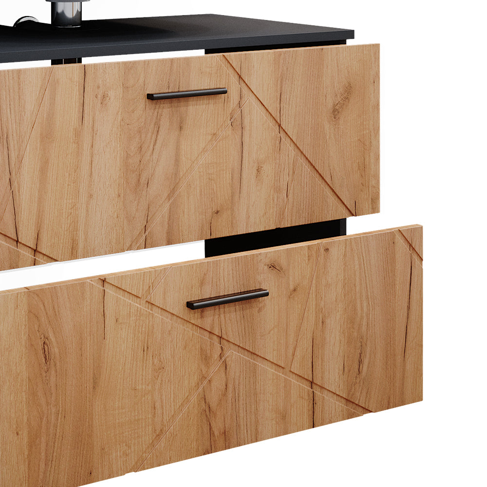 Vicco Set mobili bagno Quercia dorata/antracite 5 parti