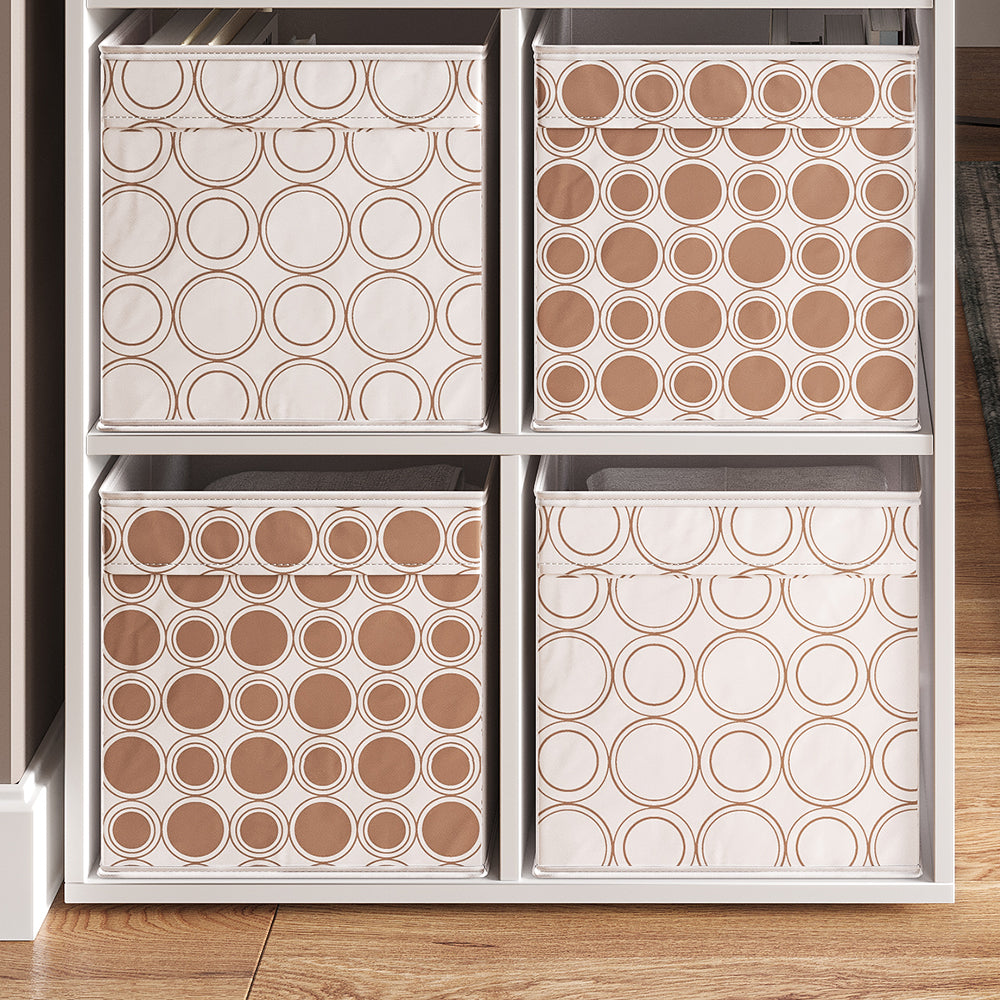 Vicco Scatola pieghevole Bianco/Oro 30 x 30 cm Set di 2