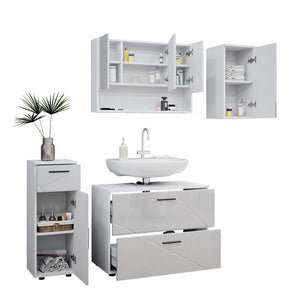Vicco Set mobili bagno Bianco lucido 4 parti
