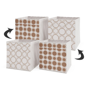 Vicco Scatola pieghevole Bianco/Oro 30 x 30 cm Set di 2