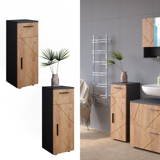 Vicco Mobiletto bagno Quercia dorata/antracite 30 x 81 cm