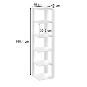 Vicco Scaffale angolare Bianco 45 x 180 cm