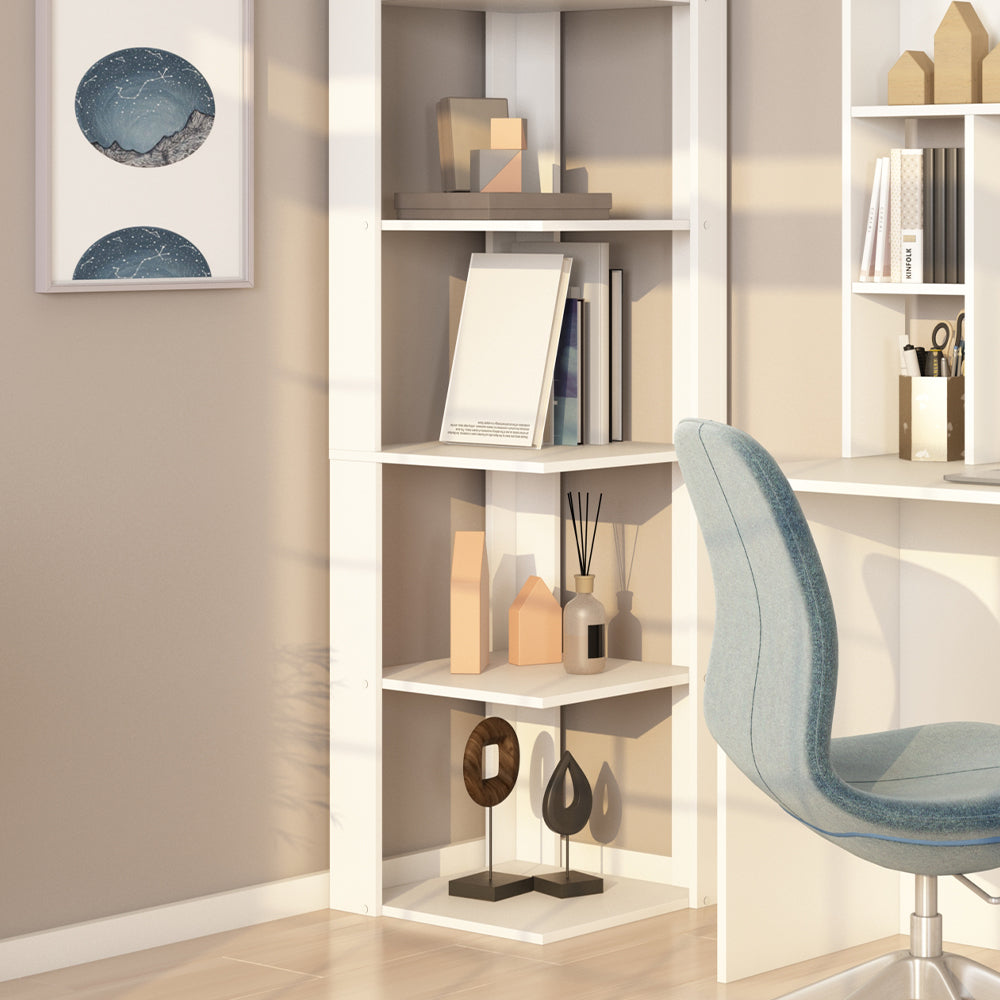 Vicco Scaffale angolare Bianco 45 x 180 cm