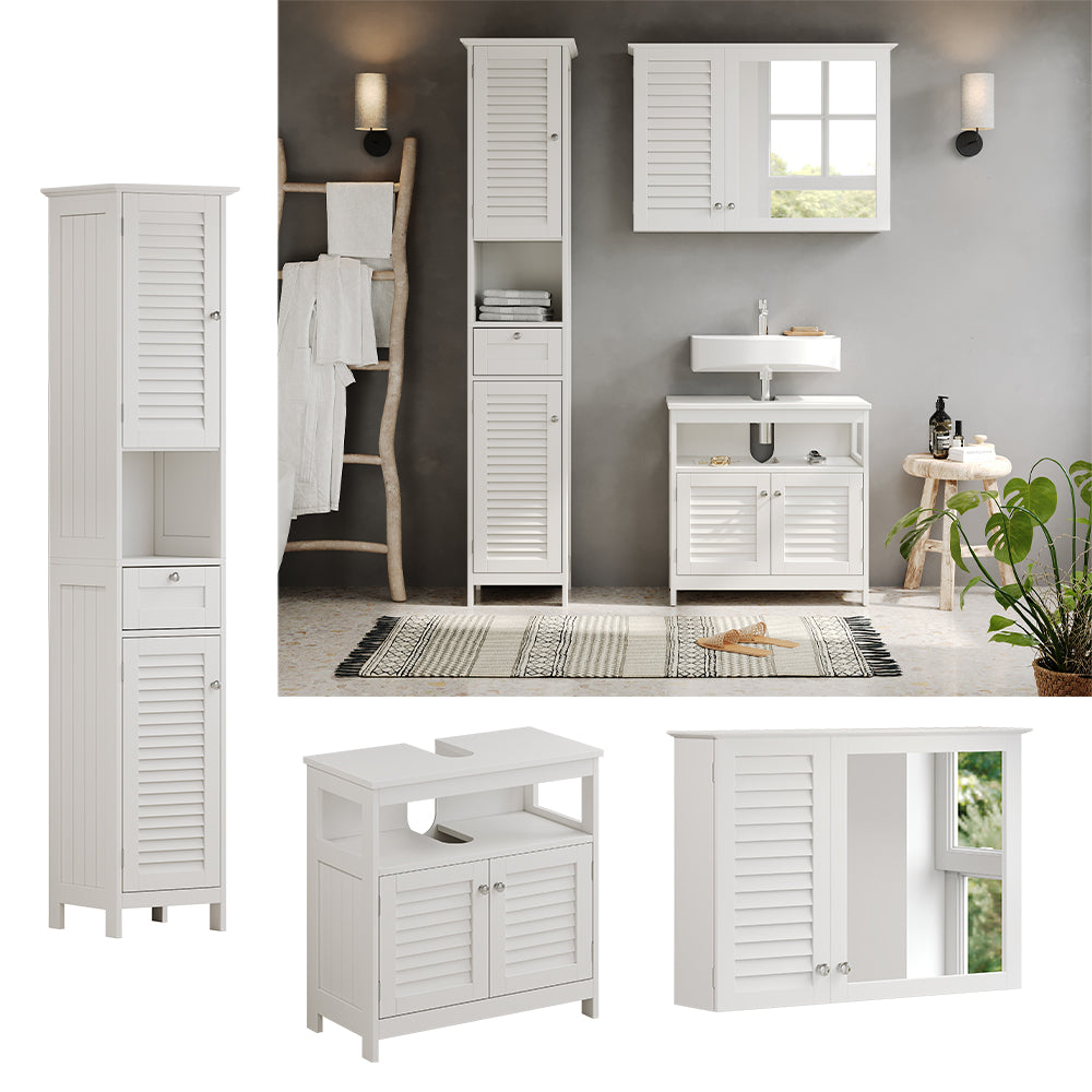 Vicco Set di mobili da bagno Bianco 3 pezzi, opzione 2