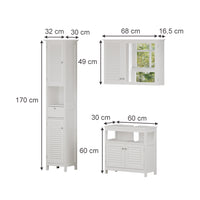 Vicco Set di mobili da bagno Bianco 3 pezzi, opzione 2