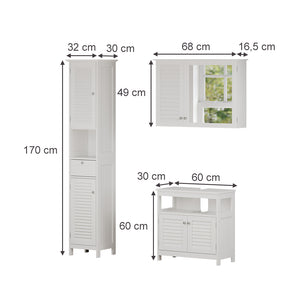Vicco Set di mobili da bagno Bianco 3 pezzi, opzione 2