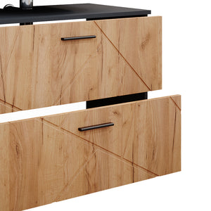 Vicco Set mobili bagno Quercia dorata/antracite 3 pezzi, base 80 cm